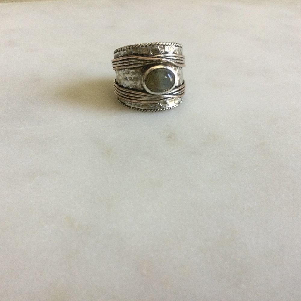 Silver Labradorite Statement Ring - image 1